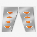 Peterbilt 359 3 Inch Cowl Panels With 4 P1 LED Lights