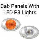 Peterbilt 379, 388 And 389 1987 Through 2010 Standard 3 Inch Cab Panels With 5 P3 LED Lights And 8 Inch Light Spacing