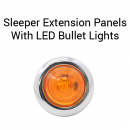 Peterbilt Unibilt 3 Inch Sleeper Extension Panels With 4 Round 3/4 Inch Lights For Up To 63/72 Inch Sleepers With 6 Inch Light Spacing