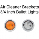 Kenworth W900L 15 Inch Center Front Air Cleaner Light Panels With Two Rows Of 7 LED Bullet Lights