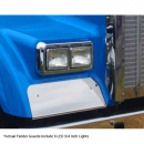 Kenworth W900L Headlight Mounted Fender Guards With LED Bullet Lights