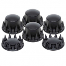 33mm Black Thread-On Dome Axle Cover Combo Kit With Spiked Nut Covers