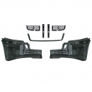 Black 5 Piece Bumper Kit With Center Mesh Screen And Mounting Brackets For Freightliner Cascadia 116 And 126 