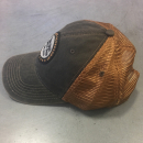 Big Rig Chrome Shop Brown And Copper Legacy Old Favorite Trucker Hat With Copper Logo And Mesh Back