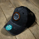 Big Rig Chrome Shop Black Dashboard Trucker Hat With Orange Logo And Mesh Back