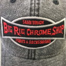 Big Rig Chrome Shop Black Legacy Dashboard Trucker Hat With Red Logo And Black Mesh Back