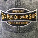 Big Rig Chrome Shop Black Legacy Dashboard Trucker Hat With Yellow Logo And Black Mesh Back