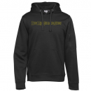 Big Rig Chrome Shop Polyester Hooded Sweatshirt With Zippered Sleeve Pocket And Yellow Embroidered Logo