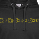 Big Rig Chrome Shop Polyester Hooded Sweatshirt With Zippered Sleeve Pocket And Yellow Embroidered Logo