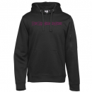 Big Rig Chrome Shop Polyester Hooded Sweatshirt With Zippered Sleeve Pocket And Pink Embroidered Logo