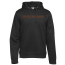 Big Rig Chrome Shop Polyester Hooded Sweatshirt With Zippered Sleeve Pocket And Orange Embroidered Logo