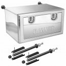 20" X 20" X 39" Stainless Steel Evolution Tool Box With Top Pullout Drawer, Gas Shocks, Fast Mounting Brackets