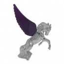 Chrome Fighting Stallion Hood Ornament with or without Wings (GG48070) Purple Wings