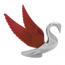 Chrome Swan Bugler Hood Ornament with Chrome or Colored Wings (GG48094) Red Wings