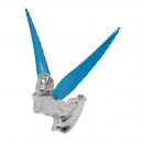 Flying Goddess Hood Ornament with Chrome or Colored Wings (GG48102) Blue Wings