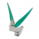 Flying Goddess Hood Ornament with Chrome or Colored Wings (GG48103) Green Wings