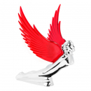 Flying Goddess Hood Ornament with Chrome or Colored Wings (GG48104) Red Wings