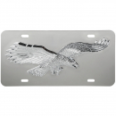 Stainless Steel License Plate With 3D Flying Eagle Emblem