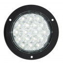 18 LED 4 Inch White Fleet Light With Black Flange Mount And 3 Pin Plug