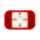 White/Clear & Red Rectangular Single LED Sealed Light