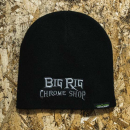 Black Beanie Hat With Embroidered Gray Big Rig Chrome Shop Logo