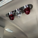 Stainless Steel Oval Blind Mount Light Bracket With 3 Watermelon Light Holes For Freightliner Cascadia 