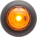 3/4 Inch Amber LED Marker And Clearance Light With A12GSB Grommet And .180 Male Bullet Plugs With 12 Inch Leads