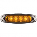 4 LED Amber Marker And Clearance Light With .180 Male Bullet Plugs