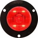 2 Inch Round 5 LED Red Marker And Clearance Light With Black Flange And PL-10 Connection