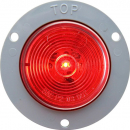 2 Inch Round 1 LED Red Marker And Clearance Light With Gray Flange