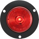 2 Inch Round 1 LED Red Marker And Clearance Light With Black Flange And Weathertight Connection