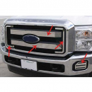 Ford F350/F450/F550 2011 Through 2015 4 Piece Grille Overlay And 2 Piece Bumper Vent Overlays