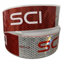 (2" x 150' Roll) 6" Red 6" White Reflective Tape With SCI Logo