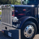 Short Hybrid Aluminum Hood With Extended Grille And Aluminum Fenders For Peterbilt 379 