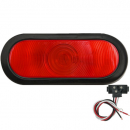 6 Inch Oval Incandescent Red Stop/Turn/Tail Light Kit With Grommet And Pigtail