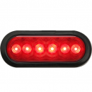 6 Inch Oval 6 LED Red Stop/Turn/Tail Light Kit With Grommet