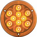 4 Inch Round 10 LED Amber Parking/Turn Signal With PL-3 Connection And Reflex Flange