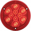 4 Inch Round 10 LED Red Stop/Turn/Tail Light With Reflex Flange