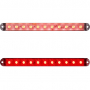 15 Inch 11 LED Red Thinline Stop, Turn And Tail Light With .180 Male Bullet Plugs