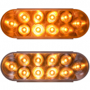 6 Inch Oval 10 LED Amber Parking/Rear Turn Signal With PL-3 Connection 12-24 Volt