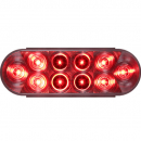6 Inch Oval 10 LED Red Stop, Turn And Tail Light With PL-3 Connection With Clear Lens