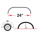 76 Inch Poly Rolled Edge Single Fenders With Mounting Kit