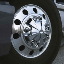 Complete Chrome ABS Plastic Mag Wheel Style Axle Cover Kit With Thread On 33MM Nut Covers