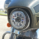 7 Inch LED Projector Motorcycle Headlight With Auxiliary Angel Ring