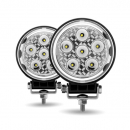 Universal 4.5 Inch Round Radiant Series LED Work Lamps With 9 Diodes Each