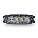Class 1 Directional 4 LED Super Slim Surface Mount Amber And White Strobe Light With 36 Flash Patterns And L Bracket