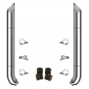 TPHD 6-5" Chrome Exhaust Kit With Miter Stacks And OE Style Elbows For Peterbilt 378/379/389 Glider