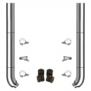 TPHD 7-5" Chrome Flat Top Stack Exhaust Kit For Peterbilt 378/379/389 Glider 