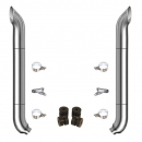 TPHD 8-5" Chrome Exhaust Kit With West Coast Turnout Stacks For Peterbilt 378/379/389 Glider