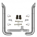 TPHD 8-5" Chrome Exhaust Kit With West Coast Turnout Stacks For Peterbilt 378/379/389 Glider